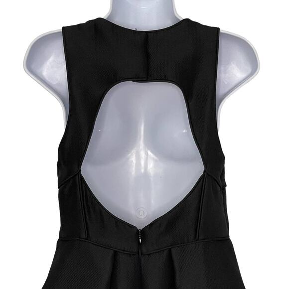 Tibi Open Back Peplum Dress Black 4 - Picture 7 of 14
